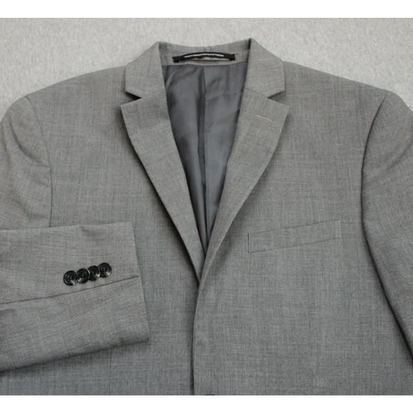 H&M Blazer Mens Size 34R Gray Slim Fit 2 Button Notch Lapel Single Breasted - Picture 1 of 10